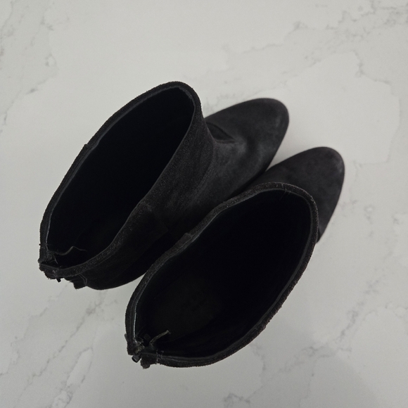 Rag & Bone Classic Newbury Heeled Ankle Boot Asphalt Black Suede Bootie Size 40 - Picture 7 of 11